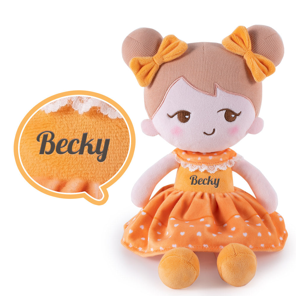 Becky Personnalisée Poupée en Peluche en Robe Orange