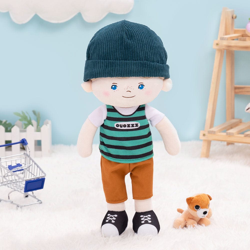 OUOZZZ Personalized Blue Eyes & Freckle Face Boy Doll