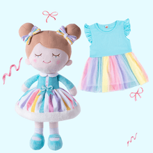 Charger l'image dans la galerie, OUOZZZ Personalized Iris Rainbow Doll with Blue Baby Rainbow Dress Doll + Dress / 90